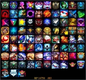 Platina I, 97 Skins, 120 Icones + Riven Champ+ 13900 de IP. - League of Legends LOL