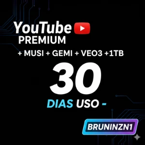 Youtube Premium - Musi- Gemi - Veo3 +1Tb 30 Dias