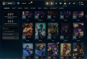 Conta prata 2 com TODOS os champs e 238 Skins + 7 Vitoriosas - League of Legends LOL