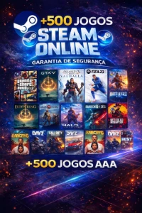 Steam +500 Jogos AAA – Totalmente na sua Conta!