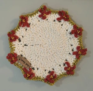 Porta Copo Flor de Natal - 14cm - Kit 4 unidades - Artesanato e Personalizados