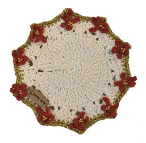 Porta Copo Flor de Natal - 14cm - Kit 4 unidades - Artesanato e Personalizados