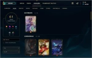 CONTA LVL 226 PLATINA IV SOLO/DUO + 126 CAMPEÕES + 61 SKINS - League of Legends LOL