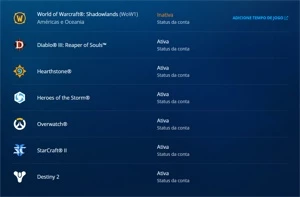 Conta com wow +jogos blizz - Blizzard