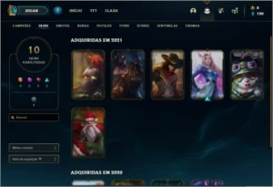Conta platina 2 com 10 skins e 51 champs ( MAIN JG / TOP ) - League of Legends LOL