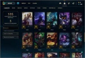 Conta platina 2 com 10 skins e 51 champs ( MAIN JG / TOP ) - League of Legends LOL