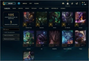 Conta platina 2 com 10 skins e 51 champs ( MAIN JG / TOP ) - League of Legends LOL
