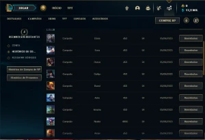 Conta platina 4 com 20 Champs e 9 Fragmentos de skins - League of Legends LOL