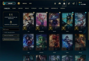 Conta platina 4 com 20 Champs e 9 Fragmentos de skins - League of Legends LOL