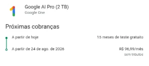 Google One 2 Tb + Gemini Pro- 15Meses  Atv Na Sua Conta - Outros