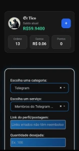 Bot seguidores com miniapp no telegram - Outros