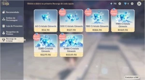 Conta Genshin AR 57  9 Personagens 5* 5 Armas 5* Banner 100% - Genshin Impact