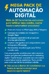 Mega Pack de Automação Digital –  [conteúdo removido] App, Instagram, SMS e - Others