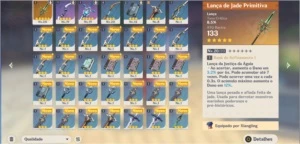 Venti - Mona - Arma NVL 4 -ARMA LVL 5 - Genshin Impact