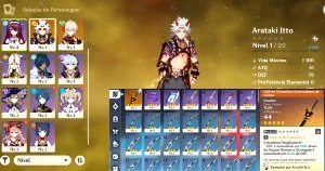 Genshin Impact conta Itto+Redhorn Stonethreshe+Kazuha AR10