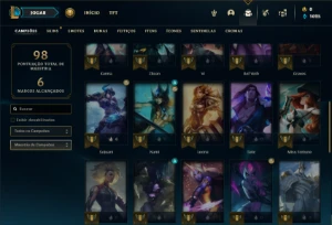 Conta prata 2 com 40 Champs e 12 Skins ( MAIN SUP ) - League of Legends LOL