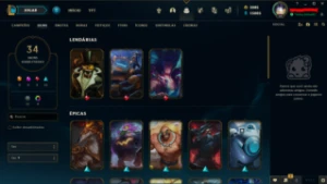 Conta Full Acesso ** 3085 Rp ** + 15005 Ea + 34 Skins - League of Legends LOL