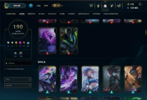 Esmeralda 4 com TODOS os Champs e 190 Skins +2 Prestigios - League of Legends LOL