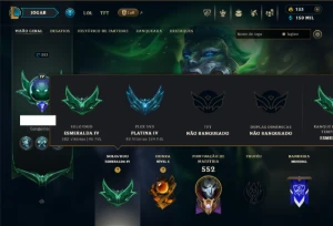 Esmeralda 4 com TODOS os Champs e 190 Skins +2 Prestigios - League of Legends LOL
