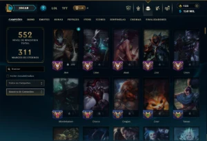 Esmeralda 4 com TODOS os Champs e 190 Skins +2 Prestigios - League of Legends LOL