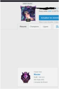 Conta league of legends s11 chall s12 master mmr challenger LOL