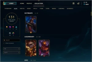 Conta LoL 121 - Campeões e 131 Skins - League of Legends