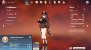Conta Genshin Impact AR 5 com HuTao + Diluc