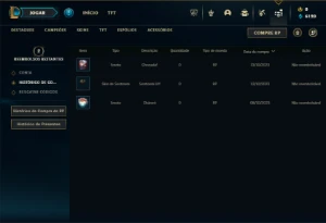 Prata 3 com 30 Champs e 1 Skin + 7 Fragmentos - League of Legends LOL