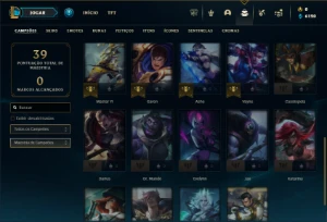 Prata 3 com 30 Champs e 1 Skin + 7 Fragmentos - League of Legends LOL