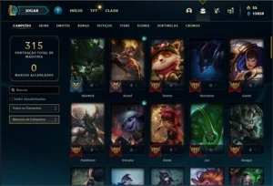 Conta Unranked com 75 Champs e 58 Skins - League of Legends LOL