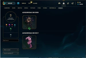 Conta Unranked com 75 Champs e 58 Skins - League of Legends LOL