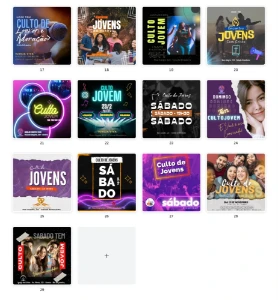 Pack Canva Gospel Culto dos Jovens - 29 Artes Editáveis - Serviços Digitais