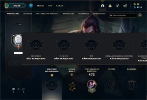 Conta Unranked com 145 Champs e 80 Skins + 4 Vitoriosas - League of Legends LOL