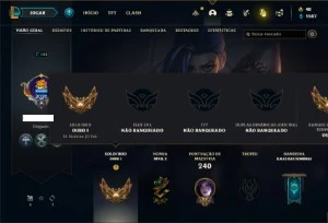 Conta ouro 1 com 70 Champs e 42 Skins - League of Legends LOL