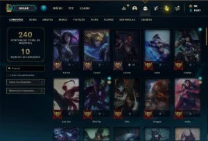 Conta ouro 1 com 70 Champs e 42 Skins - League of Legends LOL