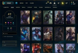 Conta ouro 1 com 70 Champs e 42 Skins - League of Legends LOL