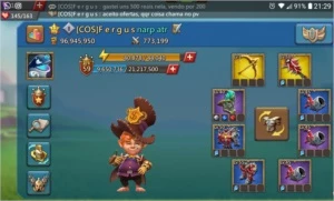 Lords mobile conta 25(CT), 59(jogador), 96m poder, pré t4