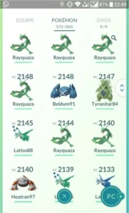 Conta nv40 com Lendários e Lendários Shiny. - Pokémon