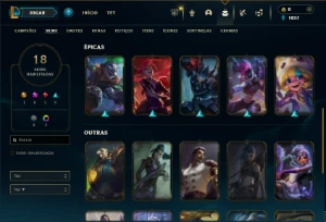 Platina 4 com 65 Champs e 18 Skins - League of Legends LOL