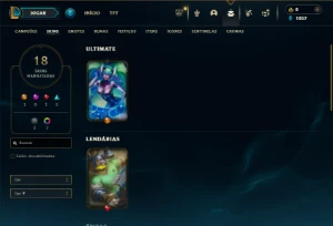 Platina 4 com 65 Champs e 18 Skins - League of Legends LOL