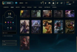 Platina 4 com 65 Champs e 18 Skins - League of Legends LOL