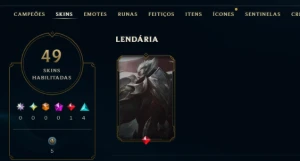 [Entrega Automática] Lol Ferro, 49 Skins, 1 Lendária, 8K Ea - League of Legends
