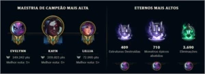 CONTA D2 MAIN EVE KAYN LILLIA - League of Legends LOL
