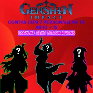 Contas AR 10 ~ 15 Com 7x Personagens T4 | Genshin Impact