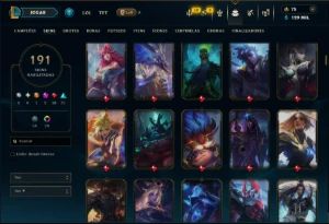 Unranked com TODOS os Champs e 191 Skins ( ADC / JG ) - League of Legends LOL