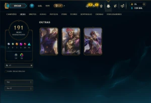 Unranked com TODOS os Champs e 191 Skins ( ADC / JG ) - League of Legends LOL