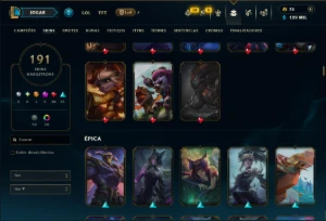 Unranked com TODOS os Champs e 191 Skins ( ADC / JG ) - League of Legends LOL