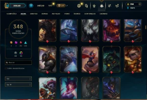 Unranked com TODOS os champs e 348 Skins - League of Legends LOL