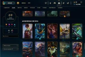 CONTA PLATINA 4 VARIAS SKINS - League of Legends LOL