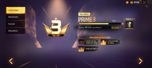 Conta de free fire prime 3 com conjunto de Naruto